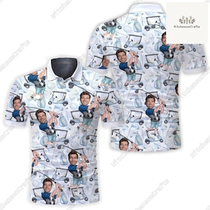 Custom Photo Funny Golfer Polo Shirt, Personalized Golf Polo Shirt, Dad Shirt, Fathers Day Gift, Gift For Husband, Dad, Polo For Golfer