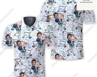 Custom Photo Funny Golfer Polo Shirt, Personalized Golf Polo Shirt, Dad Shirt, Fathers Day Gift, Gift For Husband, Dad, Polo For Golfer