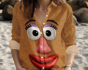 Toy Story Mrs Potato Head Costume Blouse, Mrs Potato Head Cosplay Shirt, Disney Cartoon Costume Women Shirt, Halloween Gift For Her