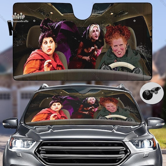 Hocus Pocus Car Sunshade Sanderson Sisters Car Auto Sunshade Halloween Movie Sun Shade Disney Witch Car Windshield Car Accessories Etsy