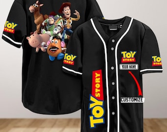Custom Disney Toy Story Baseball Jersey, Sheriff Woody Buzz Lightyear Jersey Shirt, Disney Baseball Team Outfit, Toy Story Lover Gifts