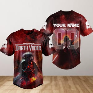 Aangepaste Darth Vader honkbaltrui, Star Wars shirt, Galaxy's Edge shirt, Disney filmshirt, Anakin Skywalker honkbalshirt voor mannen