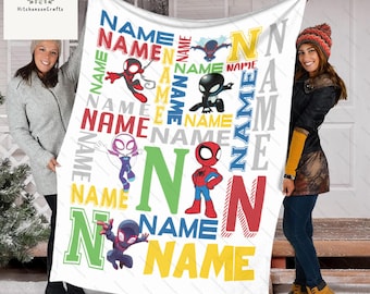 Custom Disney Spider Man Blanket, Spiderman Fleece Blanket, Birthday Boy Blanket, Disneyland Trip, Gift For Him, Housewarming Gift