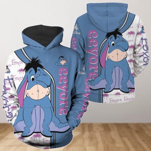 Disney Eeyore Hoodie 3D, Eeyore Zip Hoodie, Winnie The Pooh Shirt, Eeyore Lover Gift, Movie Cartoon Hoodie, Disney Hoodie, Eeyore Shirt