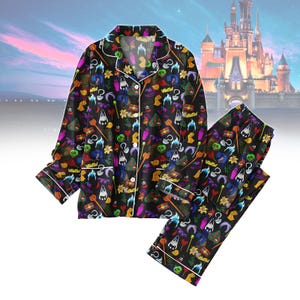 Disney Villains Pajamas Set, Halloween Disney Women Pajamas, Ursula Maleficent Evil Queen Sleepwear, Gift For Her, Maleficent Pajamas