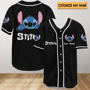 Personalized Disney Stitch Baseball Jersey, Custom Lilo Stitch Shirt For Youth Adult, Stitch Baseball Shirt, Disney World Birthday Gift