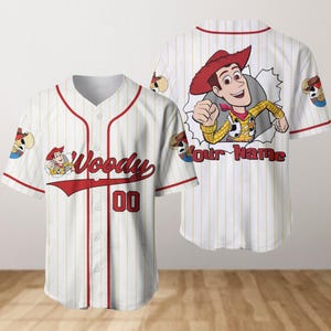 Camiseta de béisbol de Woody, camiseta de béisbol personalizada con nombre y número, camiseta de dibujos animados de películas de Disney, Magic Kingdom, camiseta de Disneyworld, camiseta de Toy Story