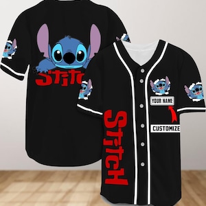 Custom Lilo And Stitch Baseball Jersey, Stitch Jersey Shirt, Stitch Dog Athletic Jersey, Disney Stitch Baseball Shirt For Men Women Kid