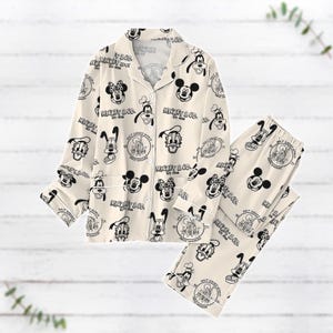 Mickys Freunde Pyjamas Set, Disney Schloss Pyjamas, Cartoon Film Dicke Pyjamas, Mickey und Co Pj Set, Disneyworld Shirt für Männer Frauen