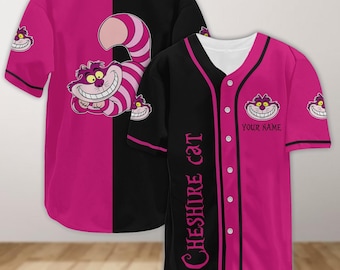 Custom Cheshire Cat Shirt, Movie Character Jersey Shirt, Alice's Adventures in Wonderland Baseball Shirt, Gifts For Fan Women men Youth
