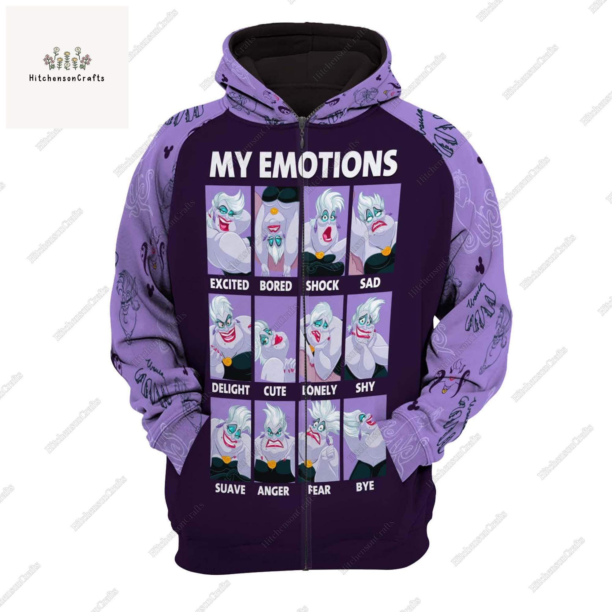 Disney Ursula My Emotions Hoodie Ursula Zip Hoodie Disney Villains Shirt Ursula Gift Evil Queen Hoodie Disney Hoodie Ursula Shirt Etsy