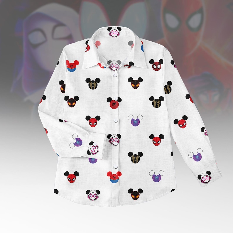 Spiderman Ears Women Shirt, Spider Gwen Ears Blouse Shirt, Iron Spiderman Ears Top, Spiderman Face Shirt, Spidey Amazing Friends Shirt