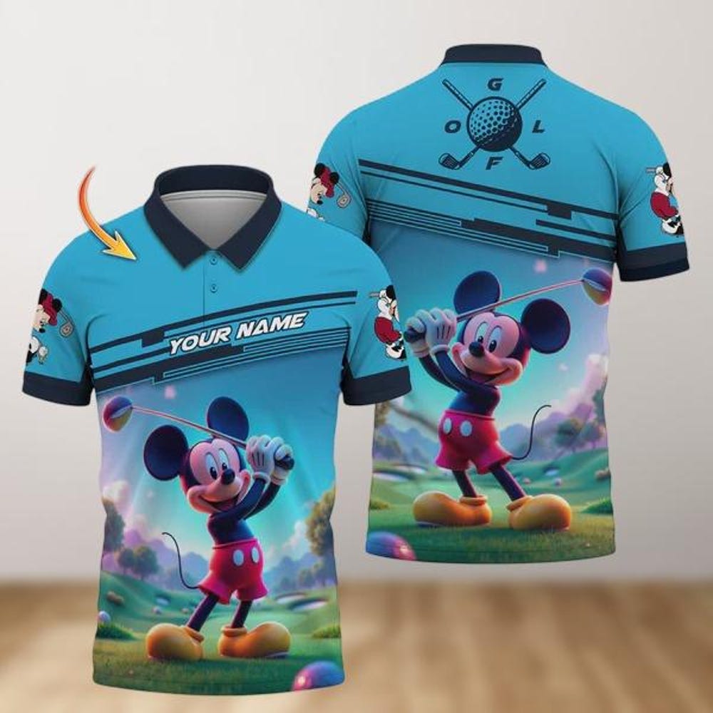 Custom Mickey Mouse Polo Shirt, Mens Disney Mickey Polo, Mickey Gold Shirt, Disney Vacation Polo, Disney Dad Polo, Gift For Him Men