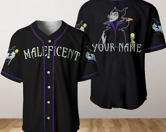 Custom Maleficent Baseball Jersey, Disney Villain Maleficent Jersey Shirt, Horror Character Shirt Gift For Fan, Sleeping Beauty Shirt
