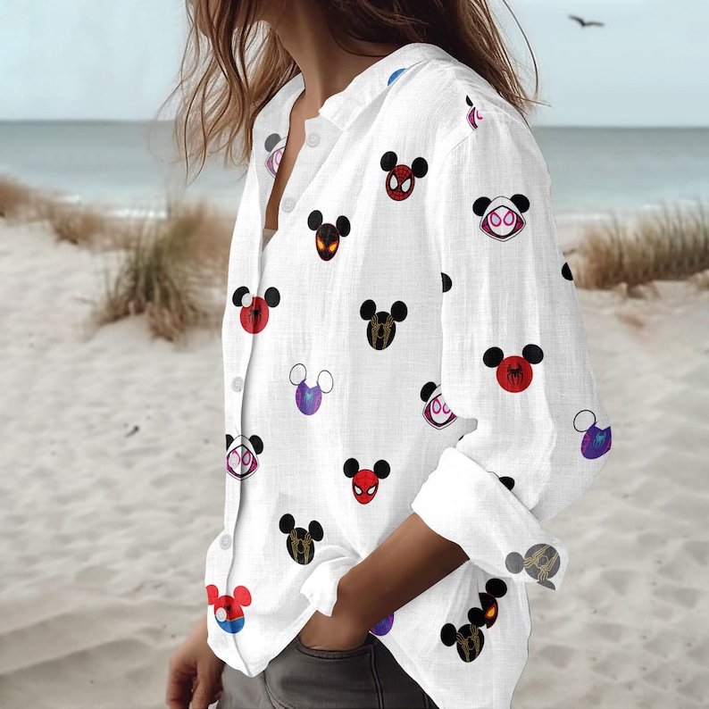Spiderman Ears Women Shirt, Spider Gwen Ears Blouse Shirt, Iron Spiderman Ears Top, Spiderman Face Shirt, Spidey Amazing Friends Shirt