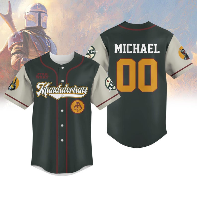 Mandalorians Baseball Jersey, Star Wars Baseball Shirt, Galaxy's Edge shirt, Custom Name Number Jersey, Family Birthday Gift Adult Kid