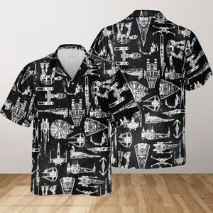 Star Wars Hawaii Shirt, Spaceship Hawaiian Shirt, Disney Movie Button Shirt, Galaxy&#39;s Edge Shirt, Disneyland Summer Shirt, Disneyworld