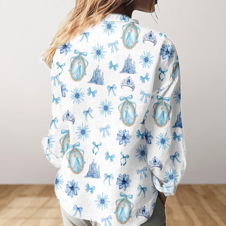 Disney Frozen Blouse Shirt, Princess Elsa Women Shirt, Disney World Shirt, Disneyland Shirt, Magic Kingdom Casual Top, Gift For Her
