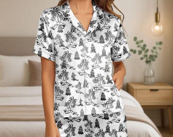Star Wars Darth Vader Satin Pajamas Set, Darth Vader Women Pajamas, Disney Movie Shorts Pajamas, Bridesmaid Pajama, Summer Gift For Her