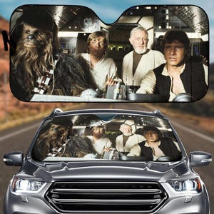 Halloween Star Wars Car Sunshade, Han Solo Chewbacca Car Sun Shade, Star Wars Characters Auto Sunshade, Sun Shade For Car, Gift For Him