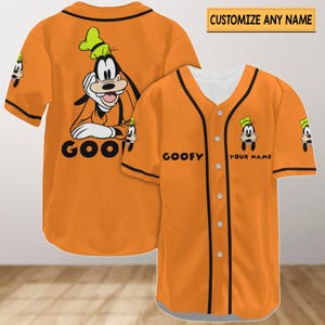 Benutzerdefinierte Goofy Hund Baseball Jersey, Disney Goofy Jersey, Disneyland Baseball Shirt, Disneyworld Shirt, Film Cartoon Shirt, Magic Kingdom