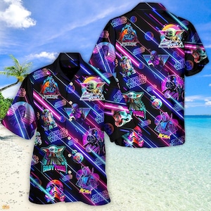 Disney Star Wars Colorful Hawaiian Shirt, Movie Summer Beach Shirt, Starwars Aloha Tropical Button Shirt, Star Wars Fans Gift For Him