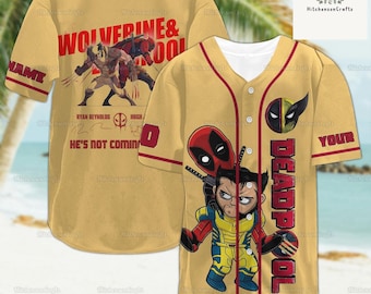Camiseta de béisbol personalizada de Deadpool, camiseta de Wolverine y Deadpool, camiseta de Ryan Reynolds, camiseta de Hugh Jackman, camiseta de Deadpool, regalos para fans