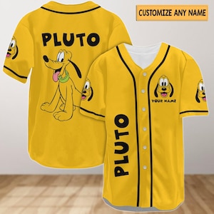 Custom Pluto Dog Baseball Jersey, Disney Pluto Jersey, Disneyland Baseball Shirt, Disneyworld Shirt, Movie Cartoon Shirt, Magic Kingdom