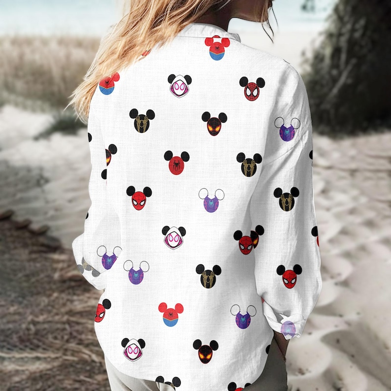 Spiderman Ears Women Shirt, Spider Gwen Ears Blouse Shirt, Iron Spiderman Ears Top, Spiderman Face Shirt, Spidey Amazing Friends Shirt