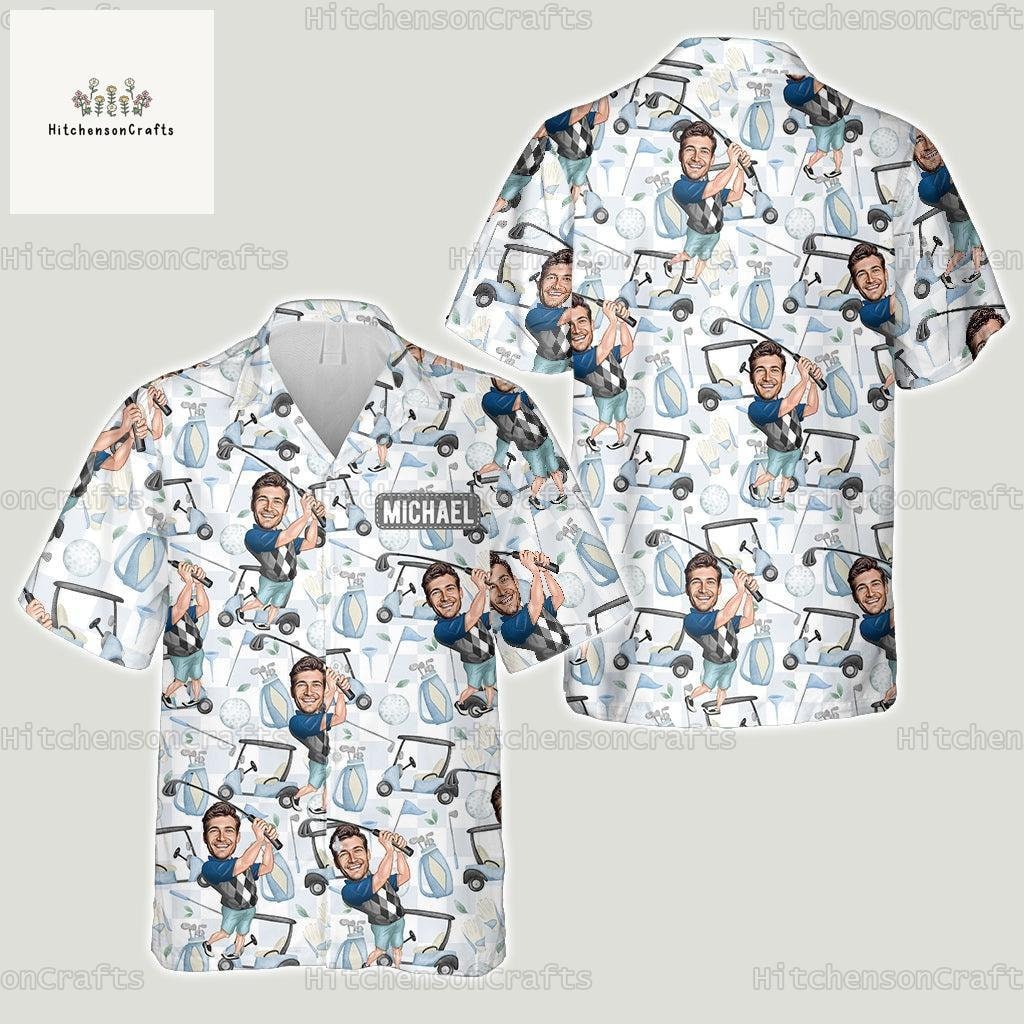 Lustige Golf Shirts Herren - Hawaii Hemden Mit 3D Druck Kurzärmlig