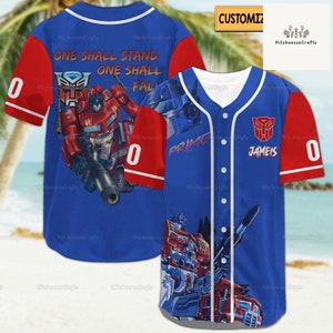 Custom Transformers Optimus Prime Baseball Jersey, Optimus Prime Baseball Shirt, Optimus Prime Jersey, Transformers Shirt, Movie Lovers