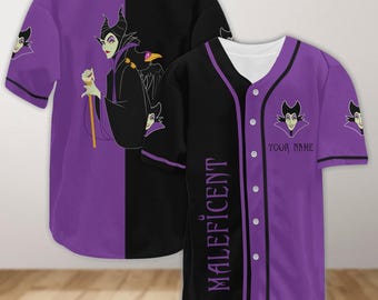 Custom Maleficent Baseball Jersey, Villain Maleficent Jersey Shirt, Disney Character Baseball Shirt Gift For Fan, Sleeping Beauty Shirt