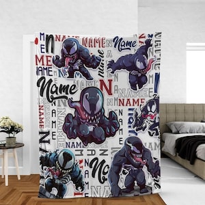 Personalisierte Venom Decke, Superheld werfen Decke, Spiderman Film Fleece-Decke, Housewarming Geschenk, Geburtstagsgeschenk für ihn ihren Jungen
