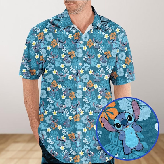 Camisa con botones de Stitch Ohana, camisa hawaiana de Stitch