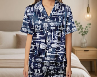 Star Wars Satin Pajamas Set, Spaceship Women Pajamas, Disney Movie Shorts Pajamas, Bridesmaid Pajamas, Disney Vacation, Gift For Her