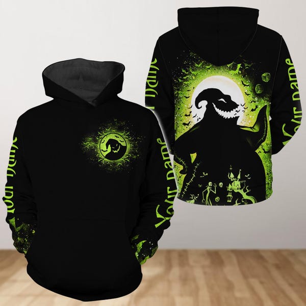 Custom Oogie Boogie Hoodie 3D, Oogie Boogie Unisex Hoodie, Movie Hoodie, Nightmare Before Christmas, Boogie Man Hoodie, Halloween Gift