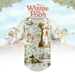 Maillot de baseball personnalisé Winnie l'ourson Disney, chemise en jersey ourson Disney, chemise de baseball ourson et ses amis, chemise de voyage Disneyland
