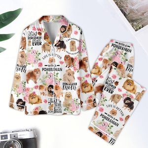 Christmas Pomeranian Dog Pajamas Set, Cute Dog Lover Pajamas Family, Pomerania Mom Pajamas, Pomeranian Dad Pajamas, Pomeranian Dog Gift
