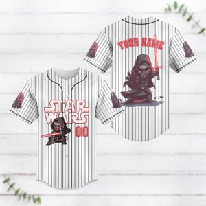 Custom Darth Vader Striped Line Baseball Jersey, Star Wars Baseball Shirt, Disneyland Jersey Shirt, Disneyworld Shirt,Disney Movie Gift