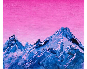 Charbroil Mountains 1 - Giclée print of textured Acrylic artwork on paper