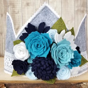 Felt Crown / Birthday Crown / Felt Flower Crown / Dress Up Crown / Flower Crown / Waldorf Toys / Dress Up Clothes / Birthday Hat - Girl Gift