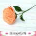 Large Felt Peach Cabbage Rose Flower Stem Single or Bouquet for Home ...