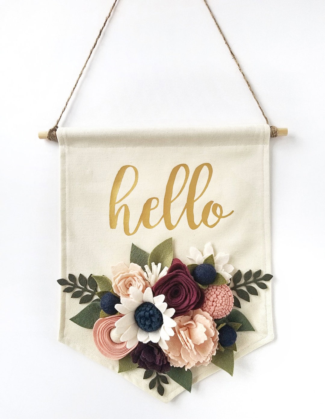 Felt Flower Wall Hanging Felt Flower Wall Decor Rustic Wedding Decor