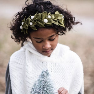 Boho Felt Leaf and Berry Headband White or Red Berries image 4