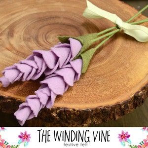 Three Stems of Felt Lavender Flowers for Bouquet/Wedding/Home Decor/Gift image 2