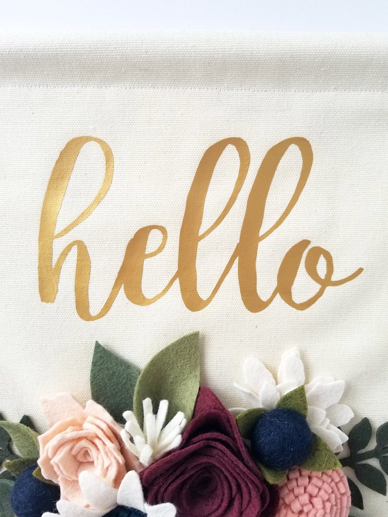 Felt Flower Wall Hanging Felt Flower Wall Decor Rustic Etsy