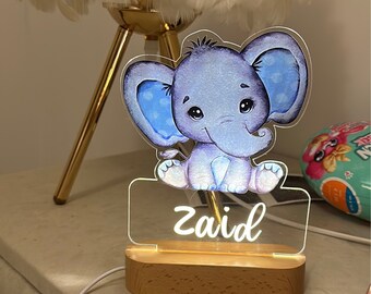 Personalised Night Light - Cute Night Light, Baby Light, Acrylic Lamp, Animal Light