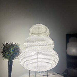 Traditional Japanese Table Lamp Rice Paper Table Lamp Wabi-Sabi, Three Light modes image 4