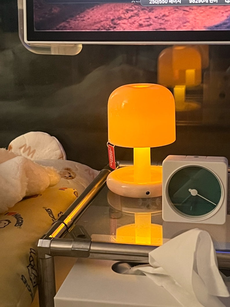 Mini Desktop Mushroom Lamp Sunset Lamp Night Light USB Rechargeable LED Mushroom Lamp Home Decor image 1