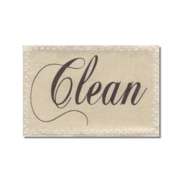 RESERVED for Emily only Clean Dirty Dishwasher Magnet mini Sign Natural Linen shabby french script chic Wife Gift